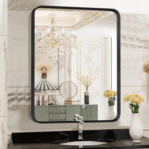 Sweetcrispy 24"x36" Arched Black Bathroom Mirrors for Wall, Bathroom Mirrors for Over Sink, Metal Framed with HD Shatter-Proof Glass for Entryway, Living Room, Bedroom, Home Decor