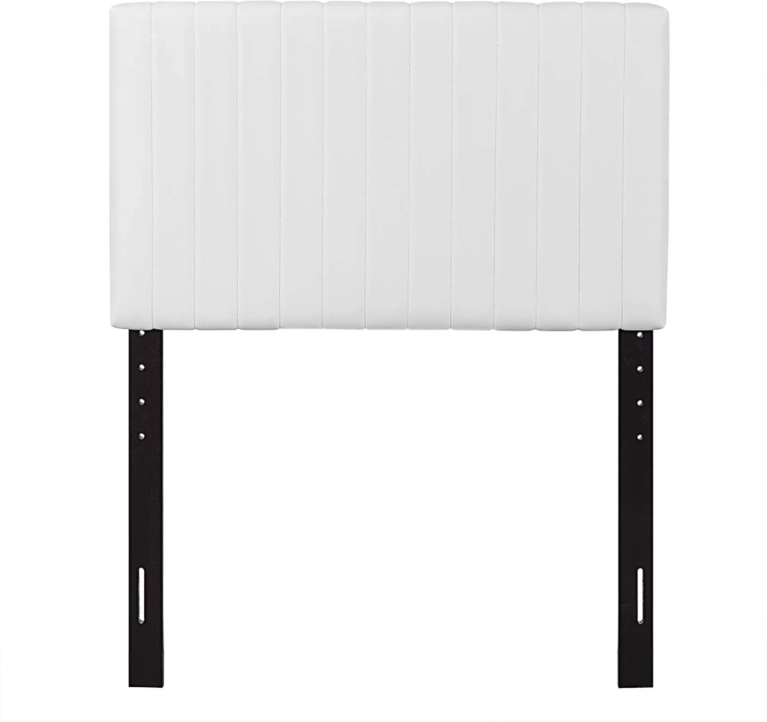 Modway Keira Channel Tufted Faux Leather Upholstered Twin Headboard in White