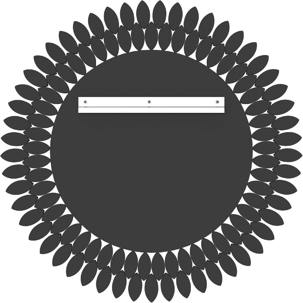 Kelly Miller Round Jeweled Mirror for Wall Decor, 26 in Modern Decorative Wall Mirror with Luxury Diamonds Beveled Vanity Mirror for Bedroom Dresser, Living Room Table, Bathroom, Hallway, Entryway