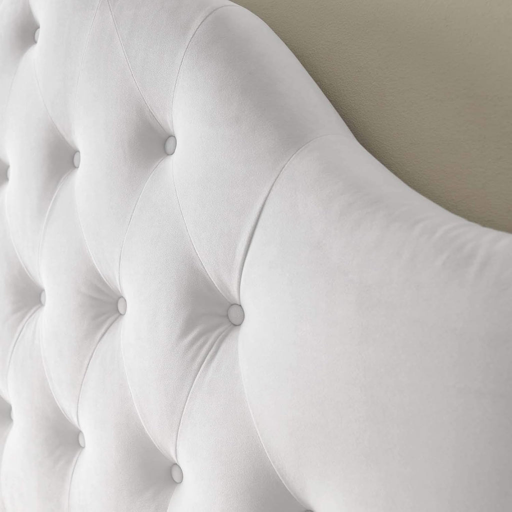 Modway Sovereign Twin Diamond Tufted Performance Velvet Headboard, White