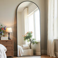 Dewfig Arched Full Length Mirror, 76"x34" Large Floor Mirror, Full Body Mirrors for Leaning or Hanging, Standing Mirrors for Bedroom, Living Room,Dressing Room, Aluminum Alloy Frame, Black