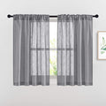 NICETOWN 120 inch Curtains Linen Blend for Bedroom, Rod Pocket & Back Tab Natural Linen Burlap Semi Sheer Window Treatments Privacy with Light Filtering for Living Room, W52 x L120, 2 Panels