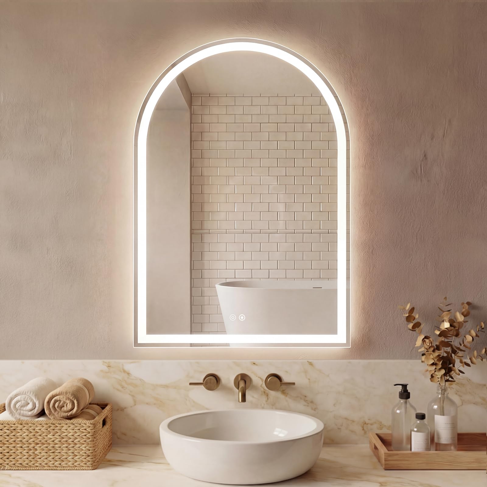 Sweetcrispy 24"x36" Arched Black Bathroom Mirrors for Wall, Bathroom Mirrors for Over Sink, Metal Framed with HD Shatter-Proof Glass for Entryway, Living Room, Bedroom, Home Decor