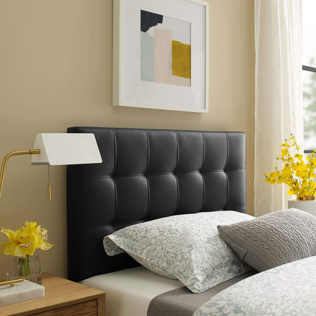 Modway Lily Tufted Faux Leather Upholstered Full Headboard in White