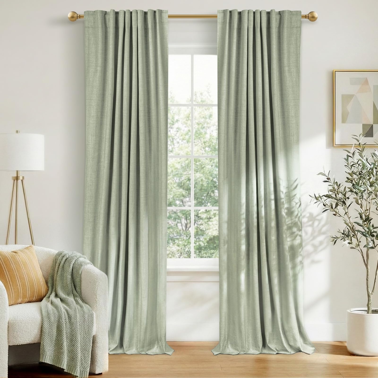 100% Blackout Shield Blackout Curtains for Bedroom 84 Inches Long, Back Tab/Rod Pocket Living Room Drapes, Thermal Insulated Blackout Curtains 2 Panels Set, 50" W x 84" L, Cream
