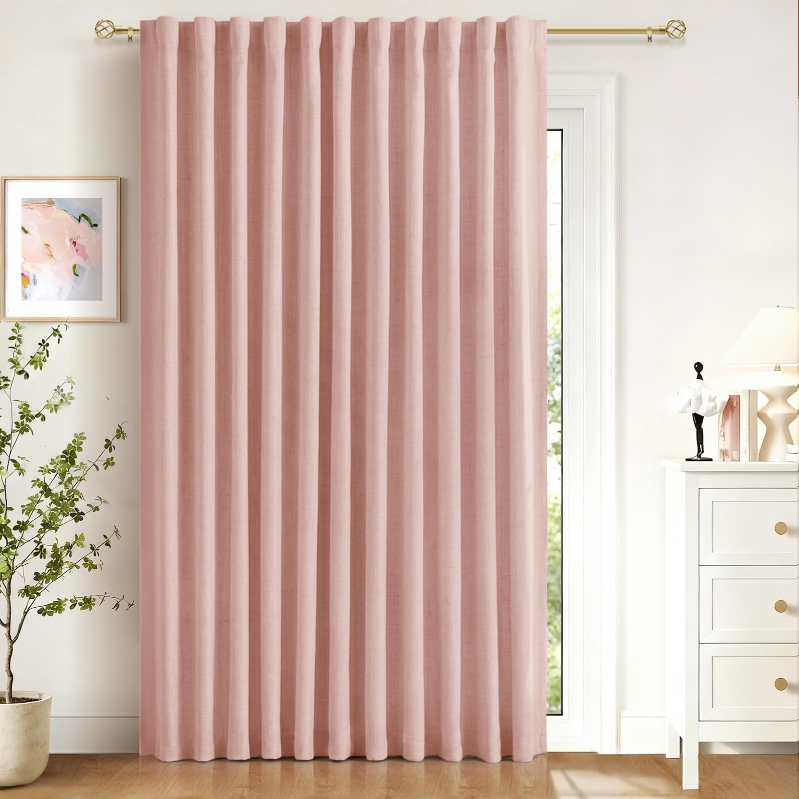 100% Blackout Shield Blackout Curtains for Bedroom 84 Inches Long, Back Tab/Rod Pocket Living Room Drapes, Thermal Insulated Blackout Curtains 2 Panels Set, 50" W x 84" L, Cream