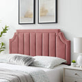 Modway Alyona Channel Tufted Performance Velvet Full/Queen Headboard in White