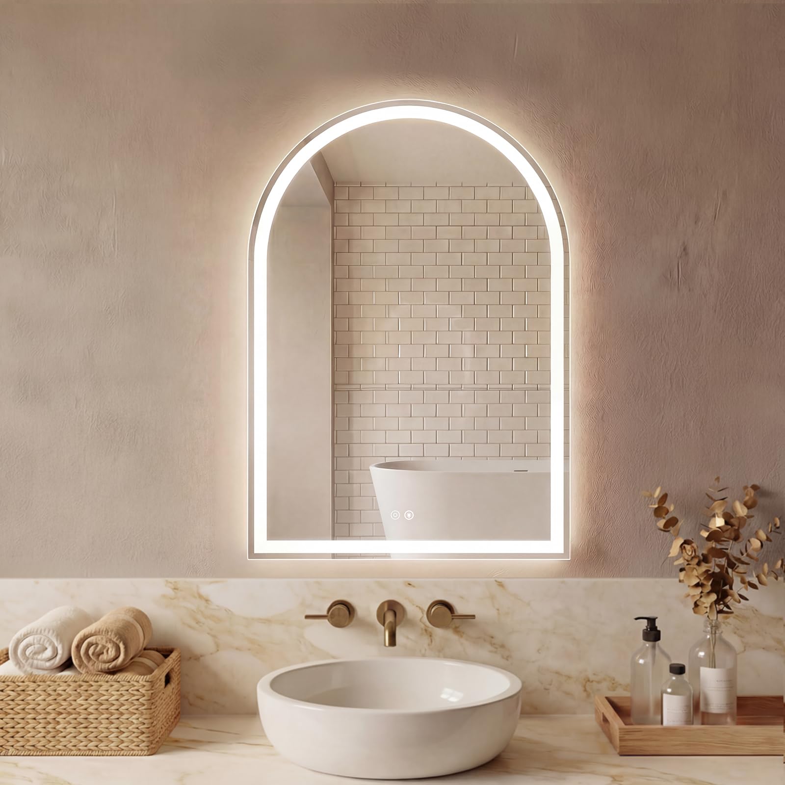 Sweetcrispy 24"x36" Arched Black Bathroom Mirrors for Wall, Bathroom Mirrors for Over Sink, Metal Framed with HD Shatter-Proof Glass for Entryway, Living Room, Bedroom, Home Decor