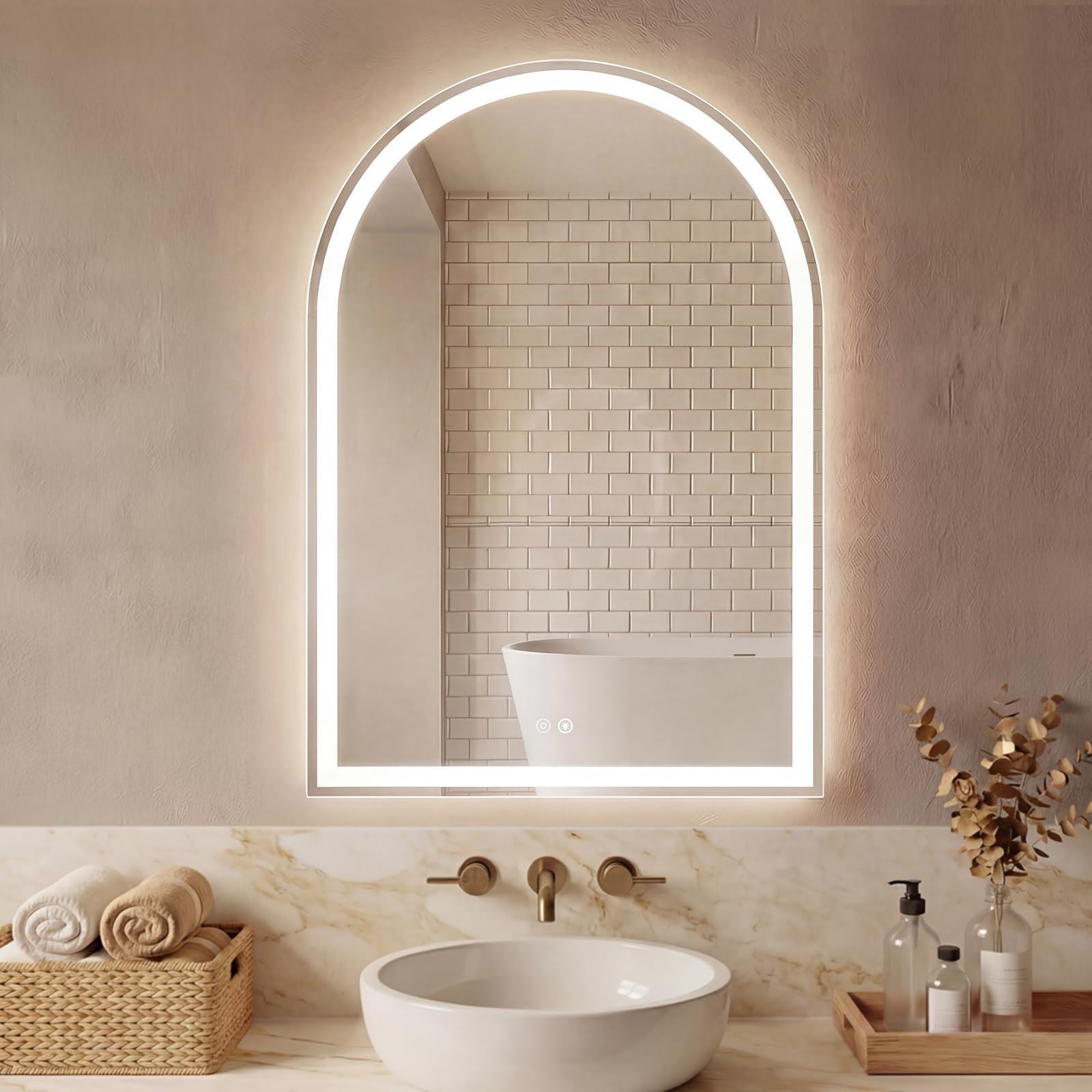 Sweetcrispy 24"x36" Arched Black Bathroom Mirrors for Wall, Bathroom Mirrors for Over Sink, Metal Framed with HD Shatter-Proof Glass for Entryway, Living Room, Bedroom, Home Decor
