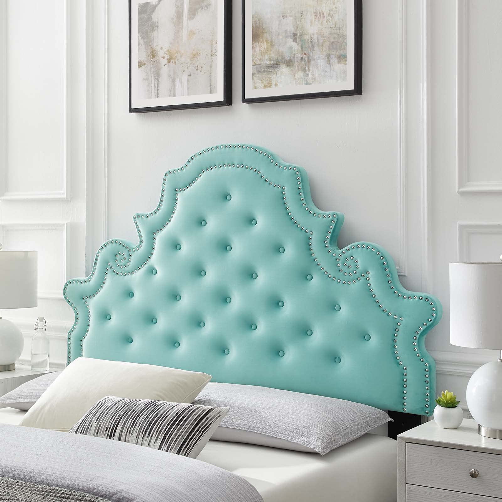 Modway Diana Tufted Performance Velvet Full/Queen Headboard in White