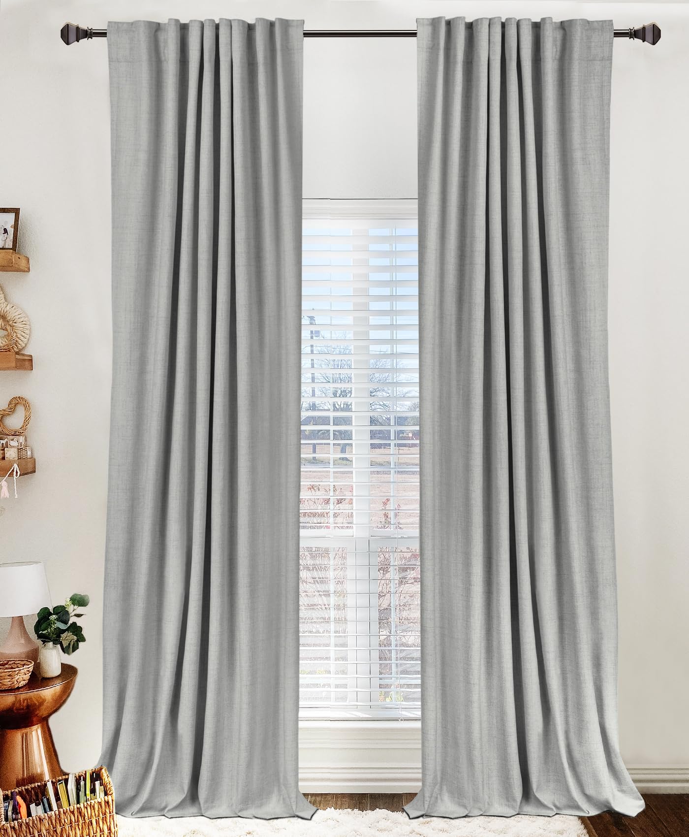 100% Blackout Shield Blackout Curtains for Bedroom 84 Inches Long, Back Tab/Rod Pocket Living Room Drapes, Thermal Insulated Blackout Curtains 2 Panels Set, 50" W x 84" L, Cream