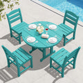 SERWALL 5-Piece Patio Dining Sets, HDPE Outdoor Table and Chairs Furniture Set, 45" Round Dining Table and 4 Dining Chairs, Gray