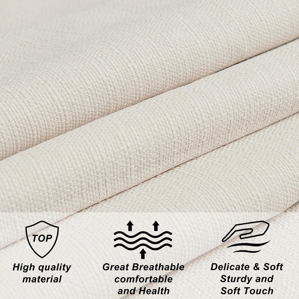 Furpopup Linen Upholstered Headboard Queen/Full Size Bed Tufted Button Headboard, Featuring High-Density Sponge Padding, Luxury Texture Easy Assembly Comfort and Style-Ivory
