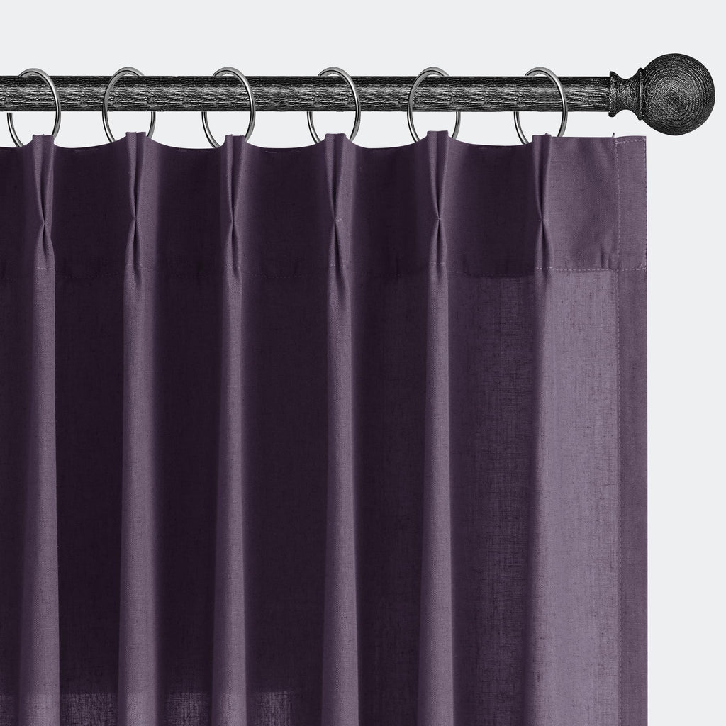 Extra Long Linen Curtains 108 Inch for Living Room Cream Pinch Pleated 9 FT Drapes Semi Sheer Ceiling to Floor Curtain for Bedroom Back Tab Flax Neutral Boho Decor Window, Natural Beige Ivory 2 Panels