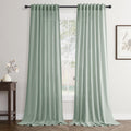 Flax Linen Beige Curtains 96 inches Long 2 Panel for Living Room Back Tab Pocket Drapes Semi Sheer Privacy Khaki Window Curtain Country Rustic Farmhouse Cloth Curtain for Dinning Room Tan