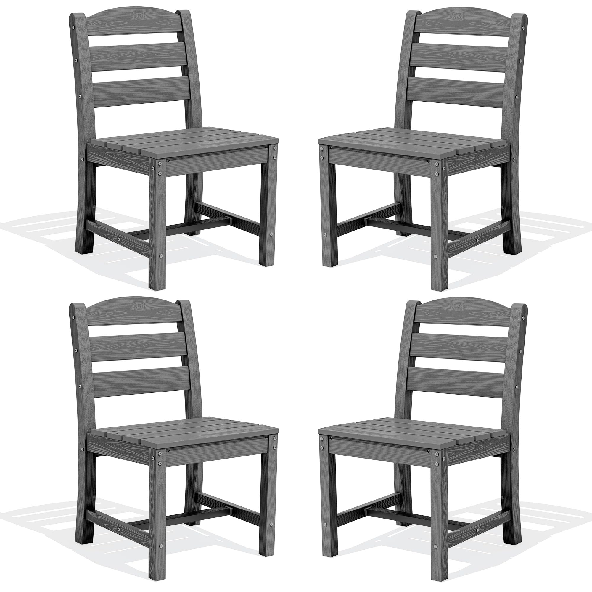 SERWALL 9 Piece Outdoor Dining Set, 84" HDPE Large Patio Dining Furniture Set for 8, with Pre-drilled Umbrella Hole, Outdoor Tables and Chairs Set for Garden, Brown
