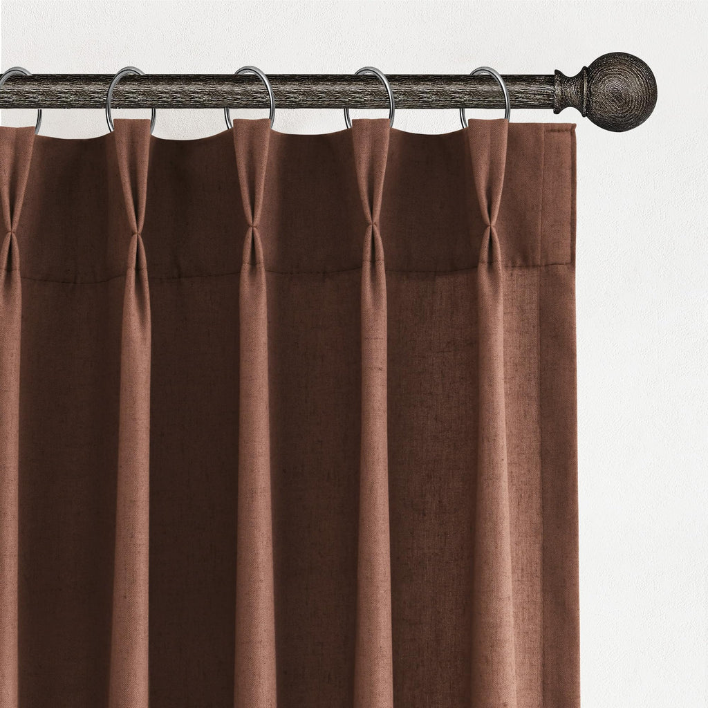 Extra Long Linen Curtains 108 Inch for Living Room Cream Pinch Pleated 9 FT Drapes Semi Sheer Ceiling to Floor Curtain for Bedroom Back Tab Flax Neutral Boho Decor Window, Natural Beige Ivory 2 Panels