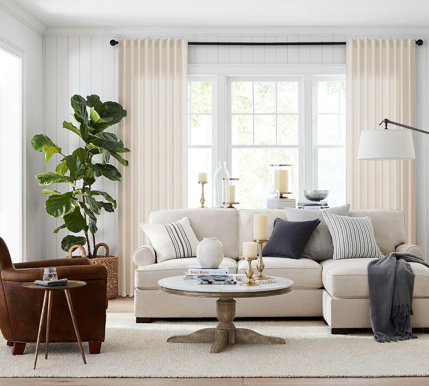 Flax Linen Beige Curtains 96 inches Long 2 Panel for Living Room Back Tab Pocket Drapes Semi Sheer Privacy Khaki Window Curtain Country Rustic Farmhouse Cloth Curtain for Dinning Room Tan